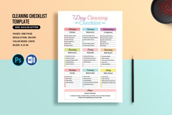 Download Cleaning Checklist Chart Planner - Checklist Collection