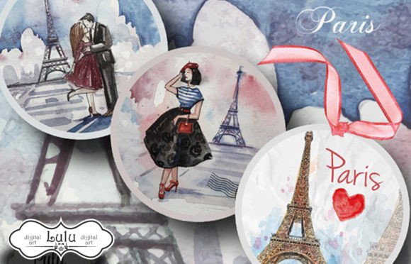 Download Watercolor Paris Circles - Circles Collection