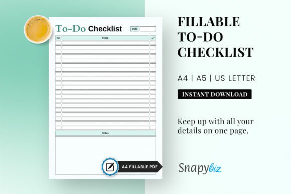 Download To Do Checklist Printable Planner PDF - Checklist Collection