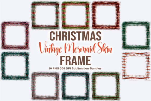 Download Christmas Vintage Mermaid Skin Frame PNG - Vintage mermaid Collection