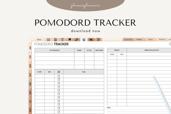 Download ⏱️ Pomodoro Tracker – Printable &amp; Digita - Premium Resources
