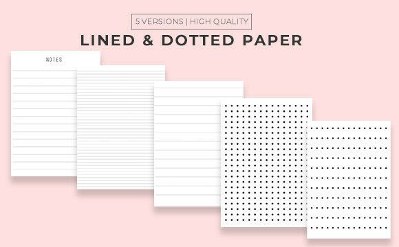 Download Minimalist Line &amp; Dot Grid Planner Pages - Planner pages Collection
