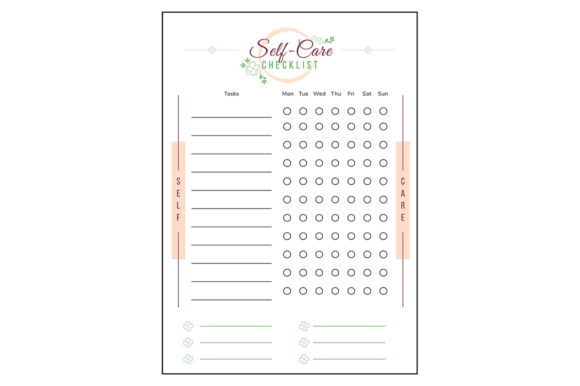 Download Self Care Checklist Minimalist Planner - Checklist Collection