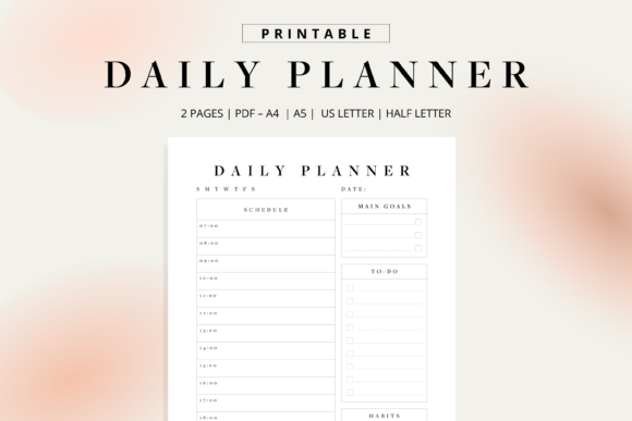 Download Undated Minimal Daily Planner Printable - Premium Resources