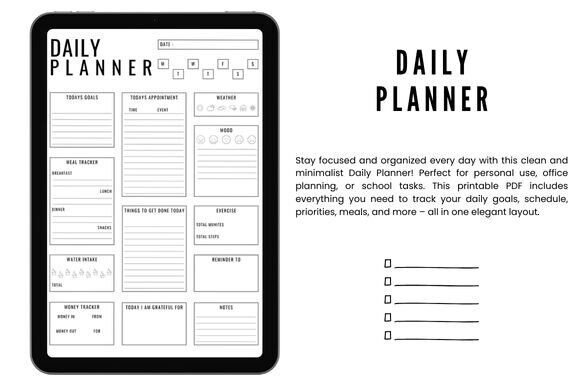 Download Minimalist Daily Planner | Printable PDF - Premium Resources